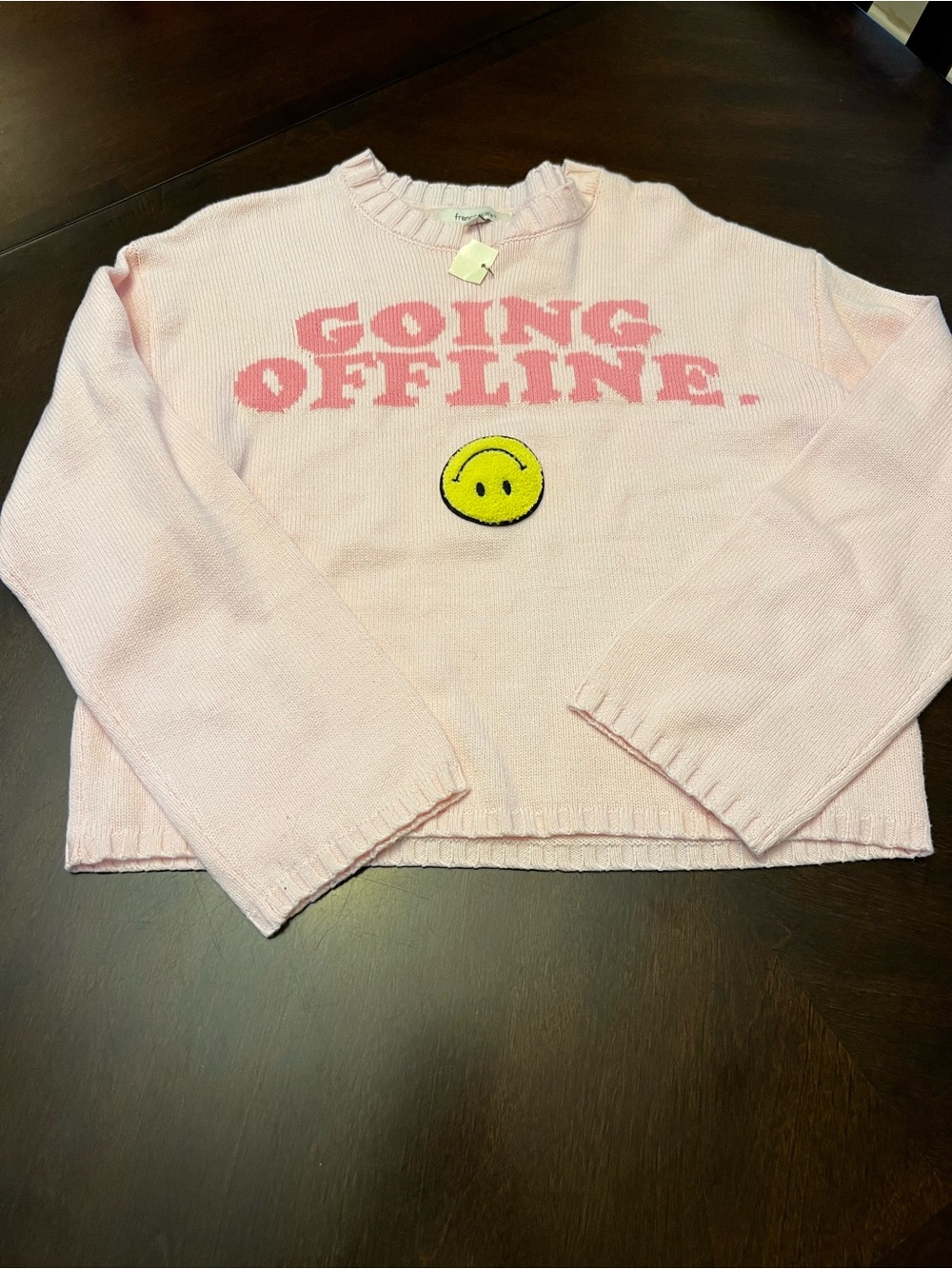 Pink 'Going Offline' Graphic Crewneck Sweater